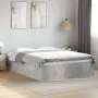 Concrete gray engineered wood bed frame 135x190cm by vidaXL, Beds and slatted bases - Ref: Foro24-3281038, Price: 117,07 €, D...