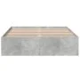 Concrete gray engineered wood bed frame 135x190cm by vidaXL, Beds and slatted bases - Ref: Foro24-3281038, Price: 117,07 €, D...