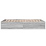 Sonoma gray engineered wood bed frame 140x200 cm by vidaXL, Beds and slatted bases - Ref: Foro24-3281019, Price: 129,17 €, Di...