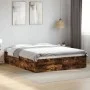 Bettgestell aus geräuchertem Eichenholzwerkstoff, 160 x 200 cm von vidaXL, Betten und Lattenroste - Ref: Foro24-3281004, Prei...