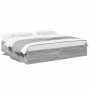 Sonoma gray engineered wood bed frame 180x200 cm by vidaXL, Beds and slatted bases - Ref: Foro24-3280998, Price: 137,21 €, Di...