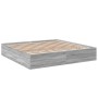 Sonoma gray engineered wood bed frame 180x200 cm by vidaXL, Beds and slatted bases - Ref: Foro24-3280998, Price: 137,21 €, Di...