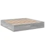 Sonoma gray engineered wood bed frame 180x200 cm by vidaXL, Beds and slatted bases - Ref: Foro24-3280998, Price: 135,56 €, Di...