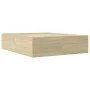 Sonoma oak engineered wood bed frame 150x200 cm by vidaXL, Beds and slatted bases - Ref: Foro24-3280918, Price: 146,45 €, Dis...