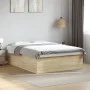 Sonoma oak engineered wood bed frame 150x200 cm by vidaXL, Beds and slatted bases - Ref: Foro24-3280918, Price: 146,45 €, Dis...