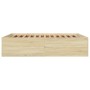 Sonoma oak engineered wood bed frame 150x200 cm by vidaXL, Beds and slatted bases - Ref: Foro24-3280918, Price: 148,21 €, Dis...