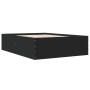 Black engineered wood bed frame 140x200 cm by vidaXL, Beds and slatted bases - Ref: Foro24-3280924, Price: 148,26 €, Discount: %