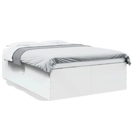 White engineered wood bed frame 120x200 cm by vidaXL, Beds and slatted bases - Ref: Foro24-3280930, Price: 141,68 €, Discount: %
