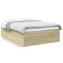 Estructura de cama madera de ingeniería roble Sonoma 140x190 cm de vidaXL, Camas y somieres - Ref: Foro24-3280939, Precio: 13...