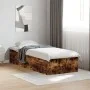 Smoked oak engineered wood bed frame 90x190 cm by vidaXL, Beds and slatted bases - Ref: Foro24-3281067, Price: 90,11 €, Disco...