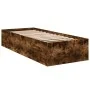 Smoked oak engineered wood bed frame 90x190 cm by vidaXL, Beds and slatted bases - Ref: Foro24-3281067, Price: 90,11 €, Disco...