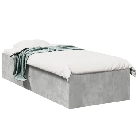 Concrete gray engineered wood bed frame 90x200cm by vidaXL, Beds and slatted bases - Ref: Foro24-3281059, Price: 92,42 €, Dis...