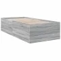 Sonoma gray engineered wood bed frame 90x200 cm by vidaXL, Beds and slatted bases - Ref: Foro24-3280970, Price: 110,18 €, Dis...