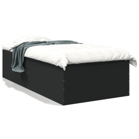 Estructura de cama madera de ingeniería negra 90x200 cm de vidaXL, Camas y somieres - Ref: Foro24-3280966, Precio: 111,50 €, ...