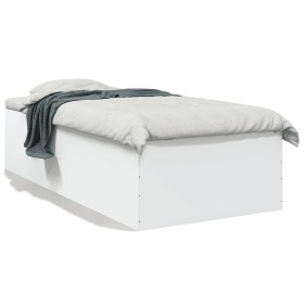 Estructura de cama madera de ingeniería blanca 90x190 cm