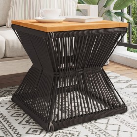 Black acacia wood wire base coffee table 38x38x38 cm by vidaXL, Garden tables - Ref: Foro24-365636, Price: 67,38 €, Discount: %