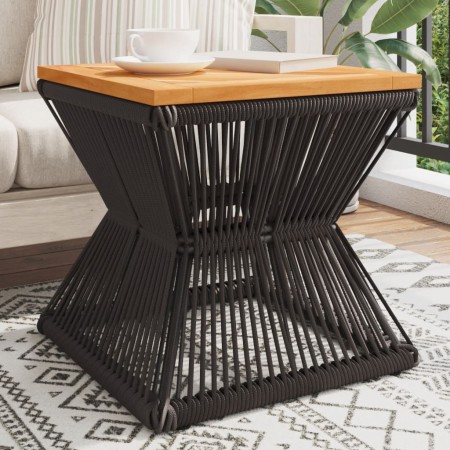 Black acacia wood wire base coffee table 38x38x38 cm by vidaXL, Garden tables - Ref: Foro24-365636, Price: 64,98 €, Discount: %