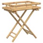 Mesa bandeja plegable bambú 60x40x68 cm