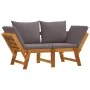 Garden bench with cushions 2 in 1 solid acacia wood by vidaXL, garden benches - Ref: Foro24-367580, Price: 322,45 €, Discount: %