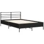 Engineered wood and black metal bed frame 120x200cm by vidaXL, Beds and slatted bases - Ref: Foro24-3280037, Price: 131,37 €,...