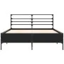 Estructura de cama madera de ingeniería y metal negro 120x200cm de vidaXL, Camas y somieres - Ref: Foro24-3280037, Precio: 13...