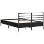 Engineered wood and black metal bed frame 120x200cm by vidaXL, Beds and slatted bases - Ref: Foro24-3280037, Price: 131,37 €,...