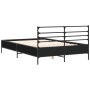 Estructura de cama madera de ingeniería y metal negro 120x200cm de vidaXL, Camas y somieres - Ref: Foro24-3280037, Precio: 13...