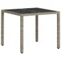 Set comedor jardín 3 pzas y cojines ratán PE vidrio gris claro de vidaXL, Conjuntos de jardín - Ref: Foro24-3278573, Precio: ...
