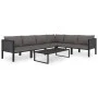 Corner sectional sofa left armrest anthracite PE rattan by vidaXL, Modular outdoor sofas - Ref: Foro24-49397, Price: 134,16 €...