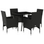 Garden dining set 5 pieces with black glass synthetic rattan cushions by vidaXL, Garden sets - Ref: Foro24-3278602, Price: 29...