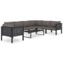 Corner sectional sofa left armrest anthracite PE rattan by vidaXL, Modular outdoor sofas - Ref: Foro24-49397, Price: 135,70 €...