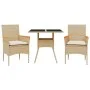 Garden dining set 3 pieces with beige glass synthetic rattan cushions by vidaXL, Garden sets - Ref: Foro24-3278707, Price: 22...