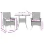 Garden dining set 3 pieces with beige glass synthetic rattan cushions by vidaXL, Garden sets - Ref: Foro24-3278707, Price: 22...