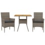 3-piece garden dining set with gray acacia PE rattan cushions by vidaXL, Garden sets - Ref: Foro24-3278713, Price: 197,94 €, ...