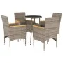 Garden dining set 5 pieces and gray glass synthetic rattan cushions by vidaXL, Garden sets - Ref: Foro24-3278724, Price: 328,...