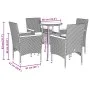 Garden dining set 5 pieces and gray glass synthetic rattan cushions by vidaXL, Garden sets - Ref: Foro24-3278724, Price: 328,...