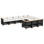 Garden sofa set 10 pieces with black synthetic rattan cushions by vidaXL, Garden sets - Ref: Foro24-3262034, Price: 725,47 €,...