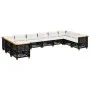 Garden sofa set 10 pieces with black synthetic rattan cushions by vidaXL, Garden sets - Ref: Foro24-3262022, Price: 805,73 €,...
