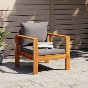 Garden armchair with solid acacia wood cushions by vidaXL, Modular outdoor sofas - Ref: Foro24-367627, Price: 102,58 €, Disco...