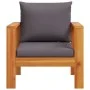 Gartensessel mit Kissen aus massivem Akazienholz von vidaXL, Modulare Sofas für den Außenbereich - Ref: Foro24-367627, Preis:...