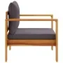 Gartensessel mit Kissen aus massivem Akazienholz von vidaXL, Modulare Sofas für den Außenbereich - Ref: Foro24-367627, Preis:...