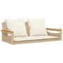 Schaukelbank mit beigen synthetischen Rattankissen 109x62x40 cm von vidaXL, Gartenbänke - Ref: Foro24-368148, Preis: 128,87 €...