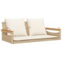 Swing bench with beige synthetic rattan cushions 109x62x40 cm by vidaXL, garden benches - Ref: Foro24-368148, Price: 120,96 €...