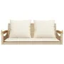Schaukelbank mit beigen synthetischen Rattankissen 109x62x40 cm von vidaXL, Gartenbänke - Ref: Foro24-368148, Preis: 128,87 €...