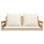 Swing bench with beige synthetic rattan cushions 109x62x40 cm by vidaXL, garden benches - Ref: Foro24-368148, Price: 120,96 €...