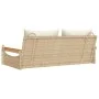 Schaukelbank mit beigen synthetischen Rattankissen 109x62x40 cm von vidaXL, Gartenbänke - Ref: Foro24-368148, Preis: 128,87 €...