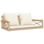 Schaukelbank mit beigen synthetischen Rattankissen 109x62x40 cm von vidaXL, Gartenbänke - Ref: Foro24-368157, Preis: 109,64 €...