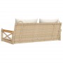 Schaukelbank mit beigen synthetischen Rattankissen 109x62x40 cm von vidaXL, Gartenbänke - Ref: Foro24-368157, Preis: 109,64 €...
