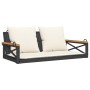 Swing bench with black synthetic rattan cushions 109x62x40 cm by vidaXL, garden benches - Ref: Foro24-368155, Price: 121,86 €...