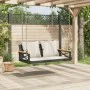 Swing bench with black synthetic rattan cushions 109x62x40 cm by vidaXL, garden benches - Ref: Foro24-368155, Price: 122,20 €...